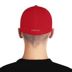 ✝ John 16:33 Fitted Twill Cap