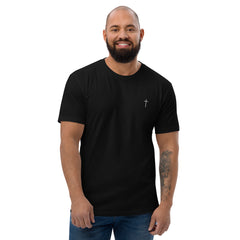 Simple Cross ✝ Tee (White Embroidery)