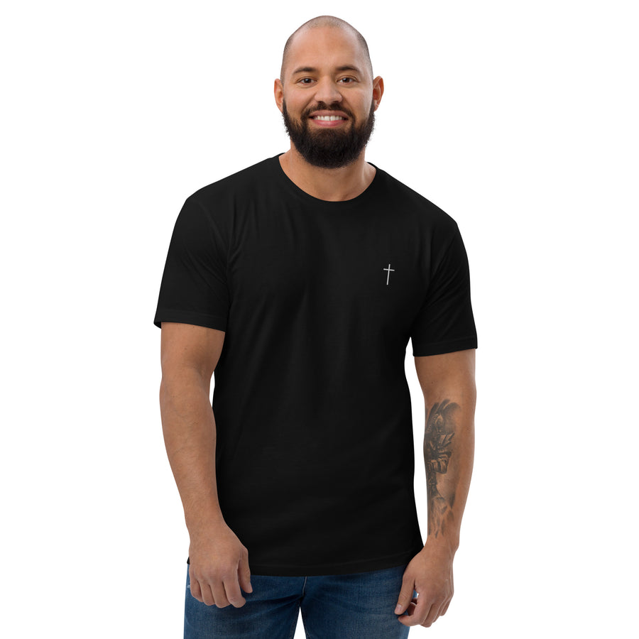 Simple Cross ✝ Tee (White Embroidery)