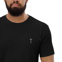 Simple Cross ✝ Tee (White Embroidery)