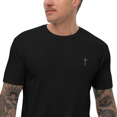 Simple Cross ✝ Tee (Grey Embroidery)