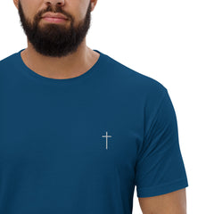 Simple Cross ✝ Tee (White Embroidery)