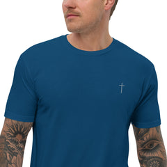 Simple Cross ✝ Tee (Grey Embroidery)