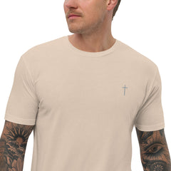 Simple Cross ✝ Tee (Grey Embroidery)