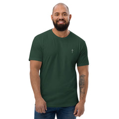 Simple Cross ✝ Tee (White Embroidery)