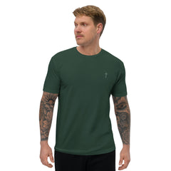 Simple Cross ✝ Tee (Grey Embroidery)