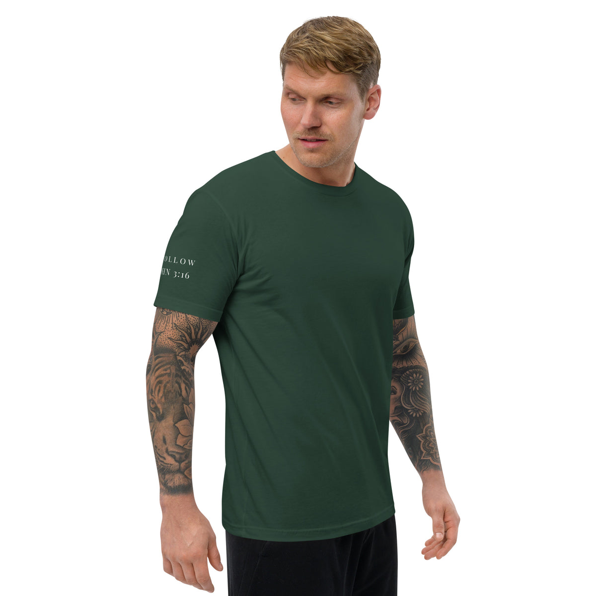 ✝ John 3:16 Tee (White Print)