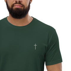 Simple Cross ✝ Tee (White Embroidery)