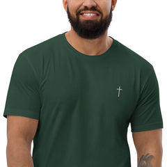 Simple Cross ✝ Tee (White Embroidery)