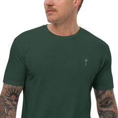 Simple Cross ✝ Tee (Grey Embroidery)