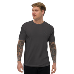 Simple Cross ✝ Tee (Grey Embroidery)