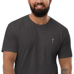 Simple Cross ✝ Tee (White Embroidery)