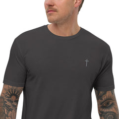 Simple Cross ✝ Tee (Grey Embroidery)