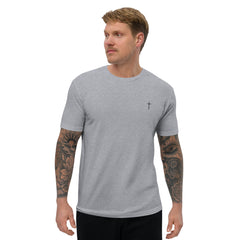 Simple Cross ✝ Tee (Black Embroidery)