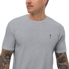 Simple Cross ✝ Tee (Black Embroidery)