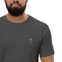 Simple Cross ✝ Tee (White Embroidery)