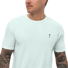 Simple Cross ✝ Tee (Black Embroidery)