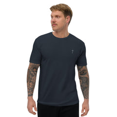 Simple Cross ✝ Tee (Grey Embroidery)