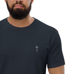 Simple Cross ✝ Tee (White Embroidery)