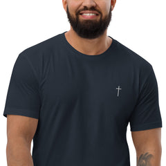 Simple Cross ✝ Tee (White Embroidery)