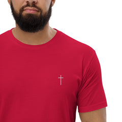 Simple Cross ✝ Tee (White Embroidery)