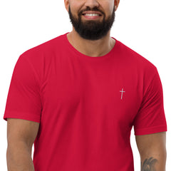 Simple Cross ✝ Tee (White Embroidery)