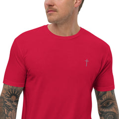 Simple Cross ✝ Tee (Grey Embroidery)