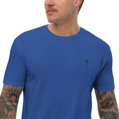 Simple Cross ✝ Tee (Black Embroidery)
