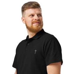 Simple Cross ✝ Polo (White Embroidery)