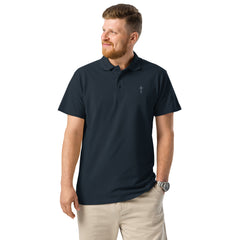 Simple Cross ✝ Polo (Grey Embroidery)