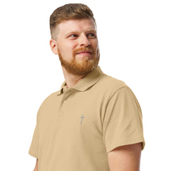 Simple Cross ✝ Polo (Grey Embroidery)